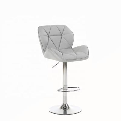 China 2022 Hot Modern Factory Sale PU Swivel Leather Adjustable Cafe Furniture Middle Back Bar Stool High Chair for sale