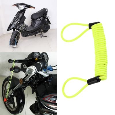 China 150cm Green Security Anti Thief Motorbike Motorcycle Wheel Disc Brake Alarm Lock and Reminder Spring Bag and Cable ZJ115700 for sale