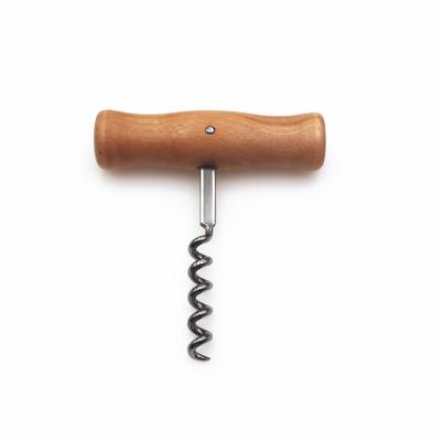 China Vintage Metal Stainless Steel Corkscrew Red Wine Corkscrew Viable Custom Viable Manual Wooden Handle Bottle Opener Corkscrew for sale