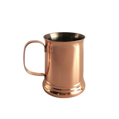 China Hot Selling Durable Stainless Steel Double Layer Beer Mugs Cup Moscow Mule Copper Mugs for sale