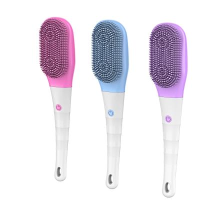 China All Natural Long Handled Massage Back-rubbing Electric Bathing Apparatus Silicone Waterproof Electric Bathe Brush for sale