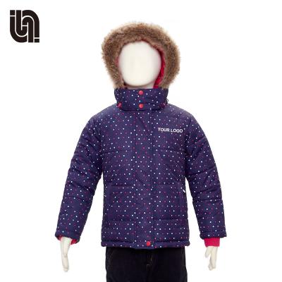 China Girls Waterproof Ski Jacket Snow Jacket Windproof Waterproof Children Wind Jacket With Fur Hood for sale