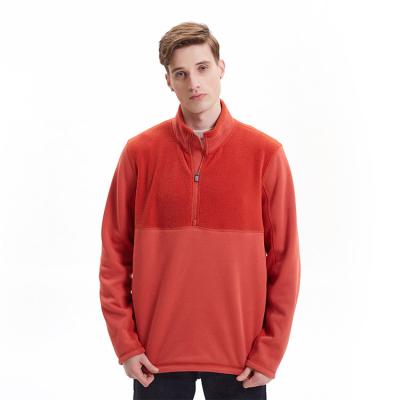 China QUICK DRY Men Zipper Sweater Jacket Trendy Orange Winter Half Warm Keep Sherpa Logo Printing Male Men Customized Hoodie S-XXXL for sale