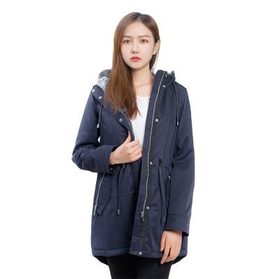 China 2021 Factory OEM ODM Breathable Custom Womens Navy Blue Hooded Anorak Jackets And Coats for sale