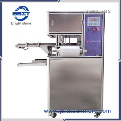 China stretch filmsoap wrapping machine with in-feed Transfer belt for hotel medicine soap for sale