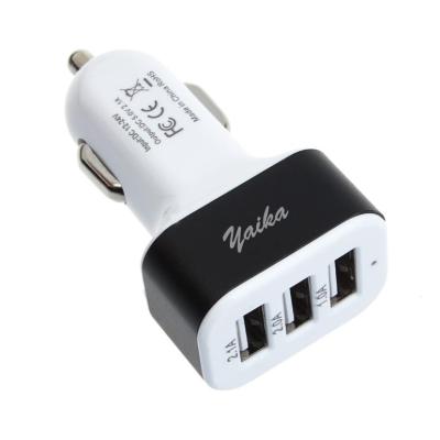 China Retail/Store/Supermarket 2.1A Universal 3 Ports USB Car Charger For Phone GPS Smart Car Charger Adapter for sale