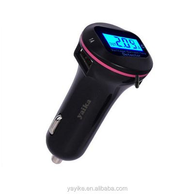 China Mobile Phone Amazon Digital Display Dual USB Car Charger With LCD Temperature Screen For Iphone 8 for sale