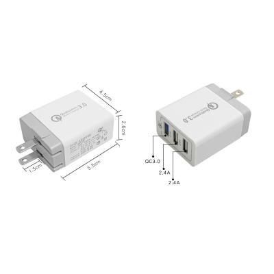 China Mobile Phone 5V 2.4A USB Wall Charger Micro USB Travel Charging 3 US EU Plug Left Charger For Smartphone for sale