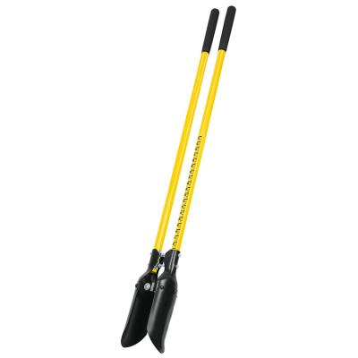 China Fiberglass Handle Post Hole Digger with Ruler and Cushion Grips for sale