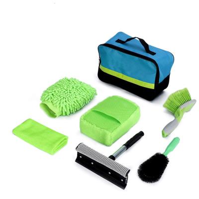 China Universal Multifunctional Products Microfiber Cloth Towel Wash Scraper Sweep Clean Vehicle Auto Care Kit 7 Pieces for sale