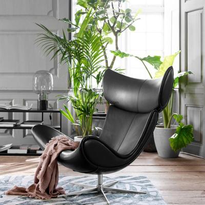 China Replica Italian style leisure leather/PU accent relaxing chair with different chrome legs for sale