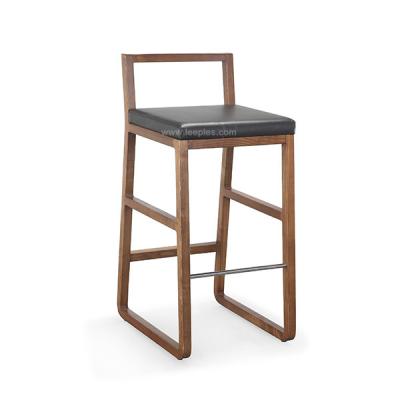 China Commercial bar furniture high quality wooden frame restaurant bar high stool chair,PU seat bar chair/ antique solid wood for sale