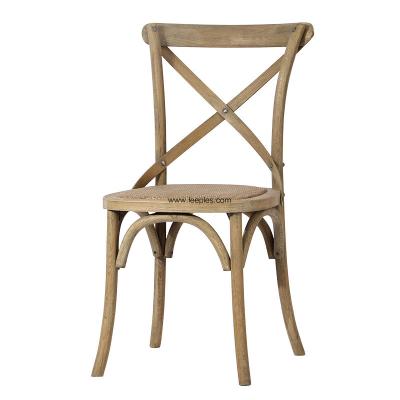 China Modern Farmhouse Cross Back Solid Oak Wood Dining Side Chair,Oak Wooden Chair Cross X Back Dining Chair. for sale