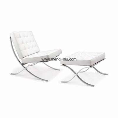 China New design Modern Classic Home Office Furniture Stainless Steel Barcelona Lounge Chair for sale