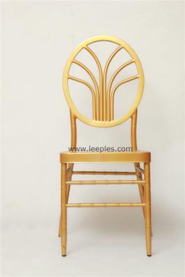 China Round back leisure modern metal dining chiavari chair for outdoor and indoor party for sale