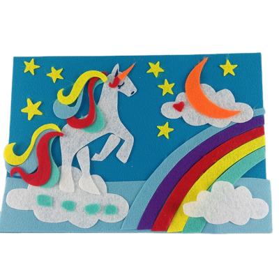 China Felt stickers judged set mix and match prizes to create you own Unicorn Scene Craft Kit DIY create your own flower for birthday party for sale