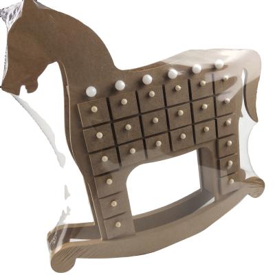 China Wooden Drawer Slide Calendar Europe Wooden Horse Advent Calendar Box With Storage Box for sale