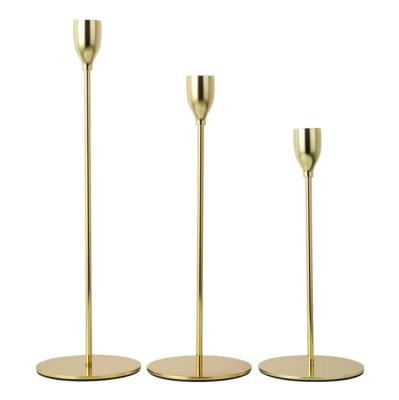 China Modern bronze color metal candle holders, ornament candle holder, candlestick candelabra. wedding christmas house decoration for sale