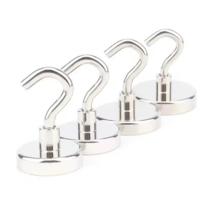 China OEM Heavy Duty Magnetic Ceiling Hooks Magnetic Door Hook Nickel Plating for sale