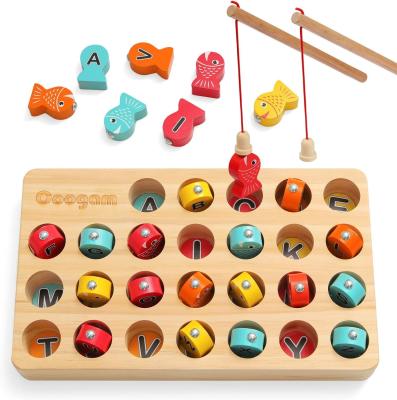 Chine Apprentissage STEM Jeu de pêche magnétique en bois Montessori Lettres Jouet cognitif à vendre