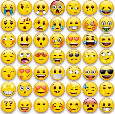 China 54pcs schattig emoji decoratieve magneten voor koelkast whiteboard magneten Te koop