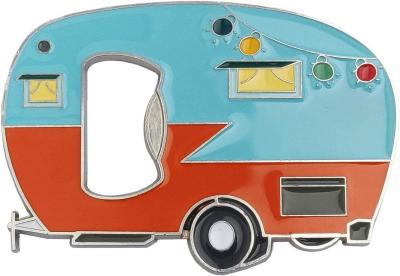 China Durable Custom Magnet Bottle Opener With Fridge Magnets Sticker For Camper Lovers for sale