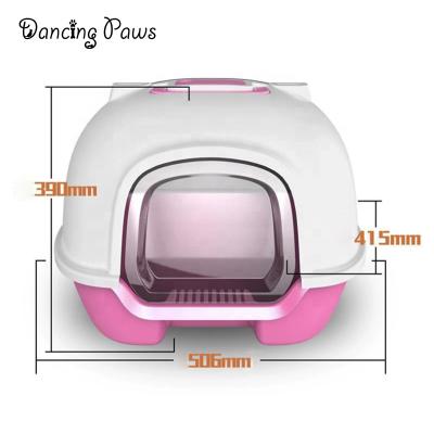 China China Sustainable Pet Product Fully Enclosed Large Size Fin Cat Toilet Cat Litter Back Box With Free Scoop Set for sale