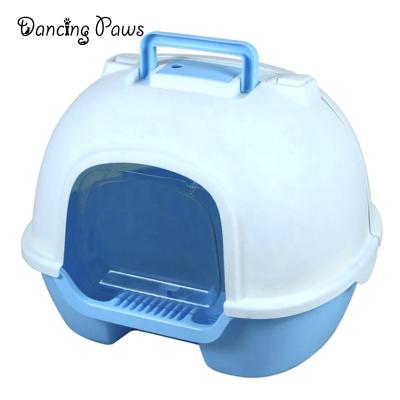 China Fully Enclosed Full Enclosed Large Cat Toilet Cat Litter Box Viable With Free Scoop Set for sale