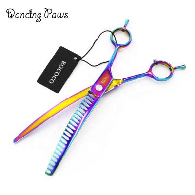 China Low Price Sustainable Professional 8 Inch Fish Bone Curved Dog Grooming Scissors for sale