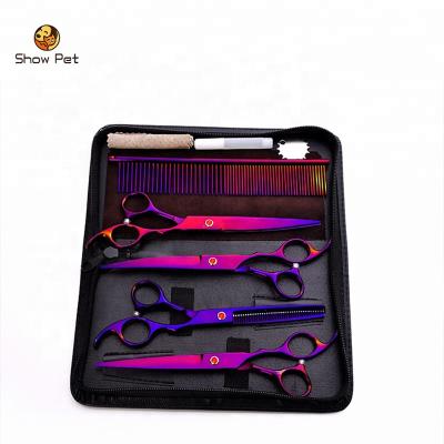 China Viable Price Pet Grooming Scissors Set 6CR Stainless Steel Pet Scissors Grooming for sale