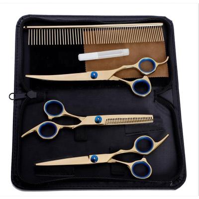 China Viable High Quality Pet Shops 6CR Pet Scissor Set Cut Shaving Dog Grooming Scissors Set for sale