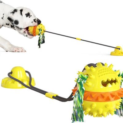 China Hot New Pet Products Amazon Mock Indoor Sucker Conflict Rope Viable Ball Sounding Dog Toy for sale