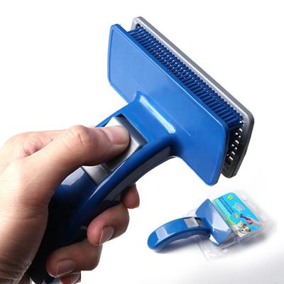 China Viable Pet Hair Removal Supplies For Dogs One-Key Hair Removal Comb Flea Grooming Brush Automatic Pet Hair Removal Comb S for sale