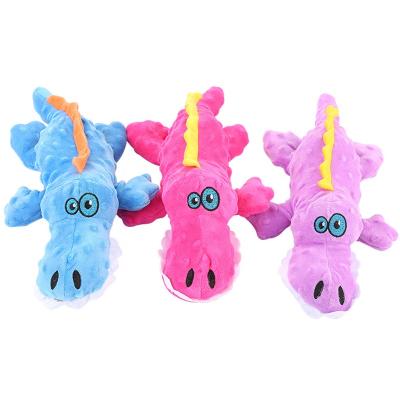 China Viable Pet Supplies Dogs Chew Toy Squeaky Plush Toys Cute Crocodile Shaped Toys for sale