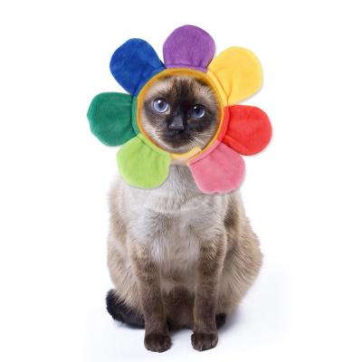 China New Viable Hat Teddy Dress Up Flower Headgear Cat Headgear Pet Sunflower Pet Supplies for sale