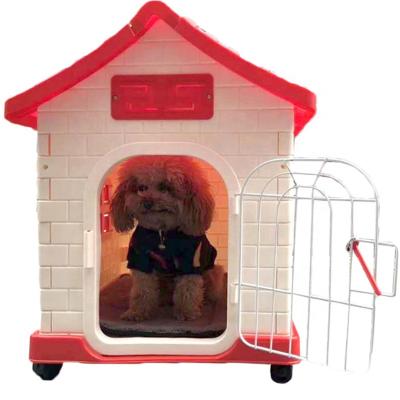 China Breathable Plastic Puppy House With Waterproof And Removable Toilet Kennel Outdoor Pet Room For Indoor And Outdoor for sale