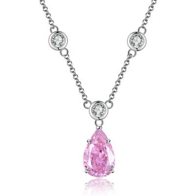 China 2023 New High Quality Elegant Wholesale Jewelry Women Accessories Chain Plata 925 Sterling Silver CZ Water Drop Pendant Necklace for sale