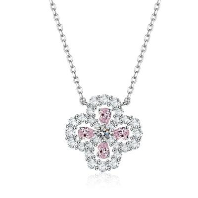 China Cute Trendy Luxury Wedding Jewelry Zircon 925 Gemstone Necklace 925 Sterling Silver Jewelry Women Silver Pendant Necklace for sale