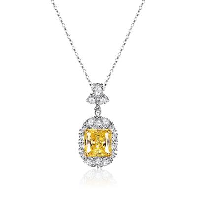 China NEW CLASSIC Wholesale Platinum Plated 925 Sterling Silver Pendant CZ Personalized Zircon Necklace for sale