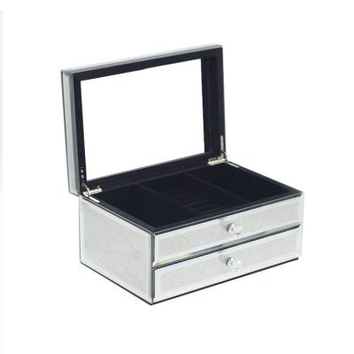 China Morden Fashion Glitter Crystal Glass Jewelry Box For Home Decoration for sale