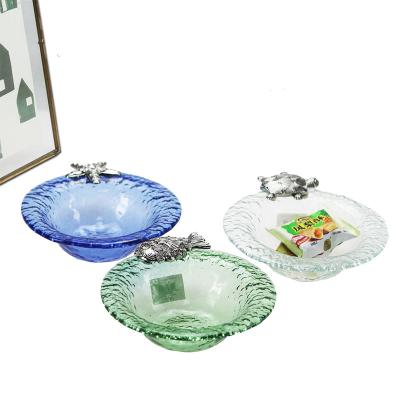 China Hot Sale Home Cheap Customizable Household Use Cute Candy Glass Tray for sale