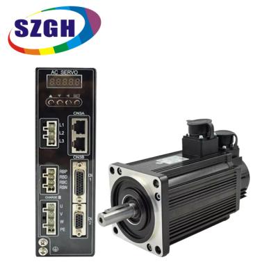 China Waterproof CNC Servo Motor up to Kit 130mm 220V 1kw 4Nm 2500Rpm AC Servo Motor and Drive Kit with 5M Cable for sale