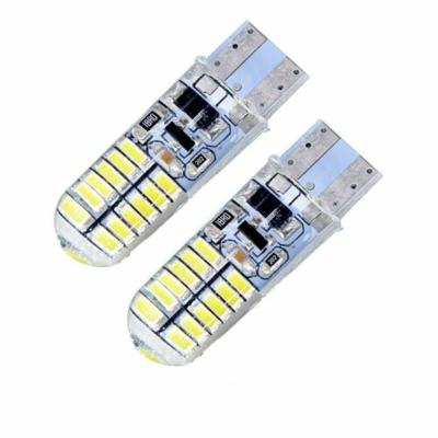 China Strobe Light T10 W5W 194 168 4014 24 SMD Silica Gel Strobe Car LED Bulbs 12V LED 501 W5W T10 LED Instant Light Bulb Lights for sale