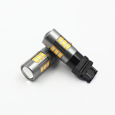 China Dual Color 9-30V T20/S25/T25 4014 LED Fog Lamp DRL White Amber Coaster 62SMD Fog Lamp Led Turn Signal Light for sale