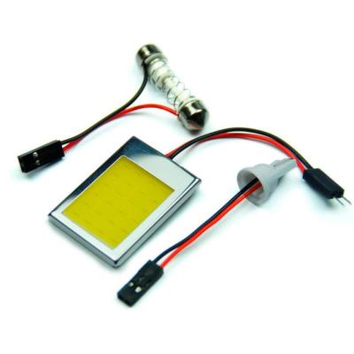 China ABS/PMMA/Acrylic/PVC led interior dome light COB T10 festoon panels bulb light for BMW for toyota cars with t10 holder COB car reading lamp c5w for sale