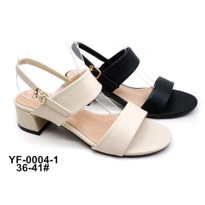 China Anti-Smell Women's Shoes Block Heels Sexy One Belt Lady Simple Upper Square Toe Ankle Strap Sandals 2022 for sale