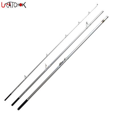 China Carbon 4.2M KW Guides up to 300g Lure 3sections H Power Fast Action Surf Racing Rod Range Far Pulled Long Casting Rod for sale