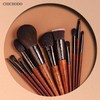 China Angular Blush Special Hot Sale Brown Makeup Brush Set Private Logo Cosmetics Brush Tool for sale