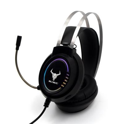 China High Quality Glowing Light 3.5Mm RGB Lights Usb Earphones Cable Headset With Mic For Kids Gamer for sale