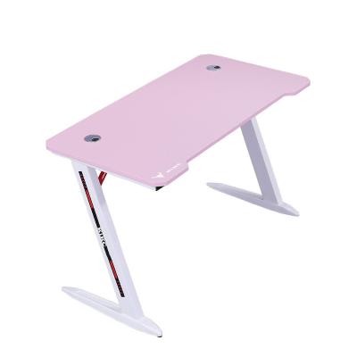 China Wholesale Adjustable (Height) Adjustable Gaming PC Desktop Custom Computer Racing Table With Led Light for sale